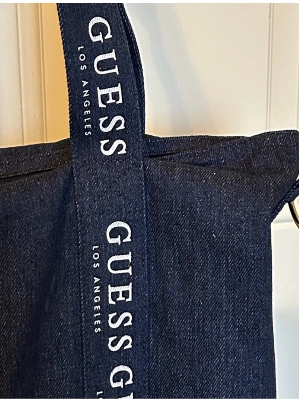 Guess Denim Navy Blue Tote Bag NWT In plastic